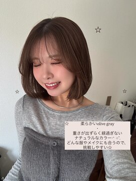 ボタン コロン 表参道 原宿(VOTAN COLON) オリーブブラウン/レイヤーカット/透明感カラー/韓国ヘア