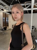 パーク(PARK)&nbsp;ボブハイトーンブロンドハイトーンボブホワイトカラー