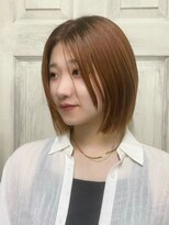 ヘアデザイン アンジェロカフェ(Hair Design Angelo cafe)&nbsp;オレンジブラウン／切りっぱなしボブ【20代30代40代】