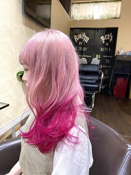 サムブリッジ(SOMEBRIDGE) ホワイトピンクカラー × 裾カラーピンク (SOMEBRIDGE亀有)