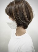 丸みショート/コントラストカラー/小顔見せ