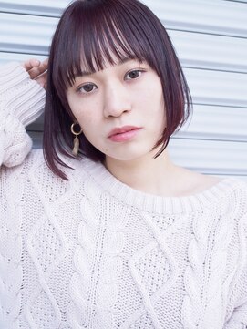 スリーアン(THREE ann.) ２０代３０代４０代シースルーボブ◎艶髪ピンクベージュ