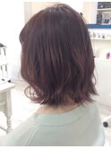 ゆるふわピンクベージュ前髪カールヨシンモリ　【津田沼】