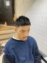 メリケンバーバーショップ フクオカ(MERICAN BARBERSHOP FUK)&nbsp;ツーブロックツイストパーマビジネスかき上げフェードS81