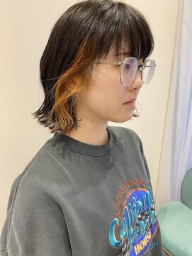 タミー 武蔵小杉(TAMMY) インナーカラー　ペールオレンジ　　ボブ