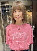 【村上慶登】ミルクティーベージュ 顔まわりカット ダブルカラー