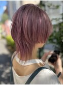 ピンクパープル ウルフカット