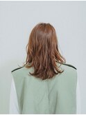 黒髪グレーベージュレイヤーロングアッシュ前髪パーマ