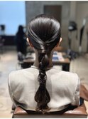 【高木美緒】シンプルだけど可愛いタイトなローポニーアレンジ