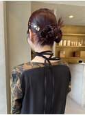 20代結婚式参列ヘアセットナチュラルカラータイトセットカチモリ