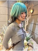 【デザインブリーチ×ミントカラー】#ハイトーン#ダブルカラー