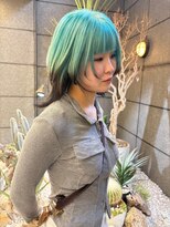 エルム 府中(yelm)&nbsp;【デザインブリーチ×ミントカラー】#ハイトーン#ダブルカラー