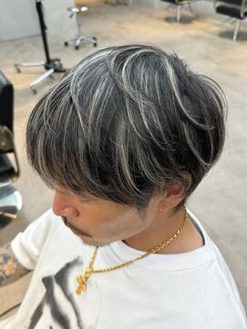 トゥイン 八王子(TWIN) メンズハイライトメッシュダブルカラーブルーブラック八王子