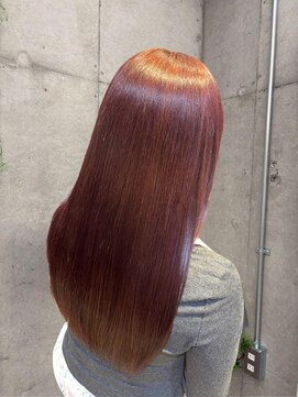 レッドブラウン/暖色カラー/カシスレッド/小顔ヘア/大宮髪質改善