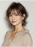 黒髪/クラゲヘアー/オリーブグレー/小顔/ココアベージュ/川西