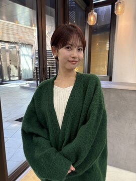 ミィ 浦和(mee) 透明感カラー ボブ 前髪 ショート カラー ブリーチ&ダブルカラー