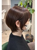 大人可愛い◎丸みショートボブ×ピンクブラウンカラー