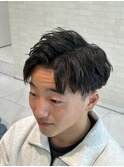 波打ちアップバングショート
