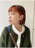 フェイスフレーミング/外ハネ×ふんわり愛されショート/オレンジ