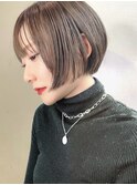 #ショートボブ #オリーブグレージュ