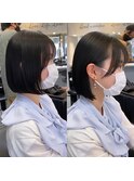 耳掛けボブ、サイドバング、おくれ毛、小顔カット