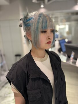 ジェム(GEM) ホワイトベージュ×水色