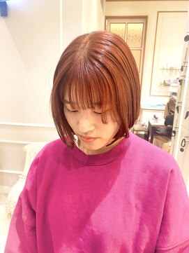 ネオリーブギンザ 銀座店(Neolive GINZA) 前髪/マチルダボブ/ピンクベージュ/インナーグレージュ/オレンジ