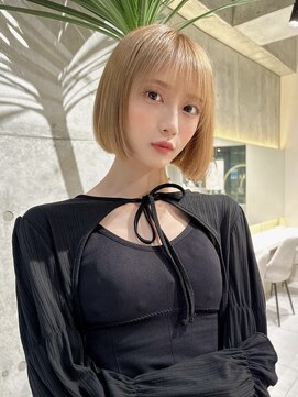 ロンドメリア 天神大名店(Lond Melia) ★ミディアムヘア暗めカラーグランマッシュデザインカラー艶髪★