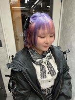 イメチェン/レッドブラウン/フルバング/似合わせカット/渋谷駅