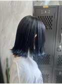 グレー×ネイビーのグラデーションカラー/ブリーチ1回~◎