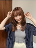 ロングレイヤー　フェイスレイヤー　暖色カラー