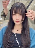 顔周り小顔レイヤーカット/黒髪地毛風カラー/池袋