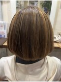 ハイライトボブ/ショートボブ/バレイヤージュボブ/大人ボブ