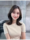 メルティカラー似合わせカットフェミニンロング韓国レイヤー