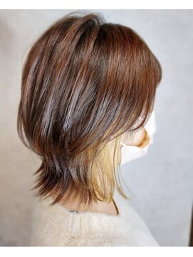 レリーヘアーデザイン(lelie hair design) 【lelie keiko】テラコッタ／イヤリングカラー×ウルフ