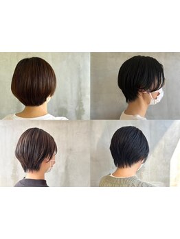 技術力はもちろん、お客様の骨格、髪質、毛流を見極めた似合わせカットで、扱いやすいショートカットに◎