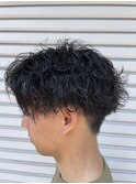 大流行中ツーブロショートの波巻きパーマ！！
