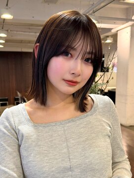 アビー(ABBEY3) シースルミニマルボブショート顔まわり外ハネ切りっぱなしボブ