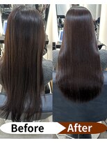 ノアランス 池袋(noah rance)&nbsp;池袋縮毛矯正専門美容師/KAZU/ロングヘアカラー毛のBeforeAfter