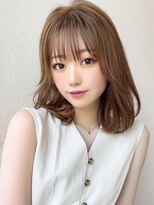 シルクレイ 吉祥寺店(Silk-lei) フェザーバングの大人かわいいマロンベージュボブ30代吉祥寺