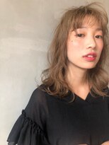 アグランテトラ 野田阪神店(a Gland tetra)&nbsp;ふわゆる無造作ミディバウンシーカール×ハイトーンカラー