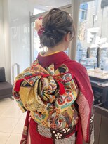 【卒業式ヘアメイク】　振袖、袴☆金箔ヘアアレンジ