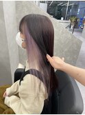 ラベンダーインナーカラー 髪質改善カラー
