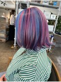 ブルーとピンクとパープルのユニコーンカラー