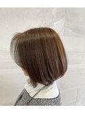 前下がりボブ髪質改善スクールカット白髪ぼかしハイライト