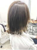ナチュラル縮毛矯正とオリーブアッシュカラー