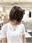 ボブ/切りっぱなしボブ/縮毛矯正