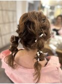 ツインテールヘアセット