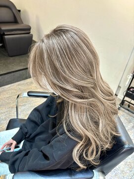 ブレンド 渋谷(BLend) 前髪ハイライトカラーこなれミディイメチェンウェーブパーマ