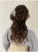 卒業式　ヘアセット　袴ヘア　ハーフアップ　巻きおろし　大阪